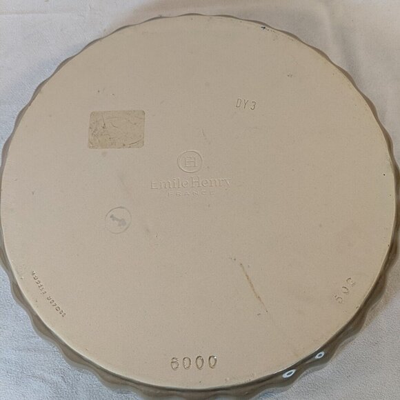 Emile Henry France 6000 11.5" Fluted Tart Dish Ceramic Quiche Taupe Brown Baking - Picture 6 of 13